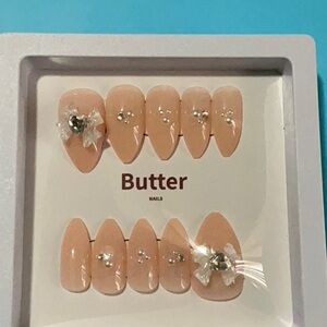Butter Nude Rhinestone Press-On Nails - 24